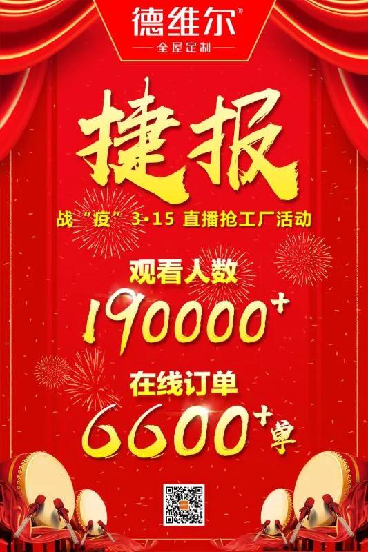 喜簽6600+單 -- 德維爾“戰(zhàn)役315，直播搶工廠”活動圓滿落幕！